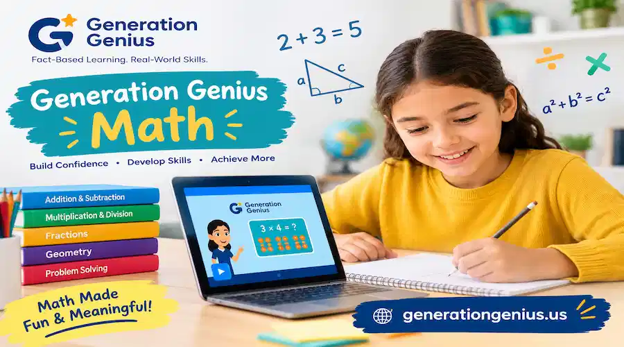 Generation Genius Math educational learning program for kids with math lessons, interactive activities, and real-world skills